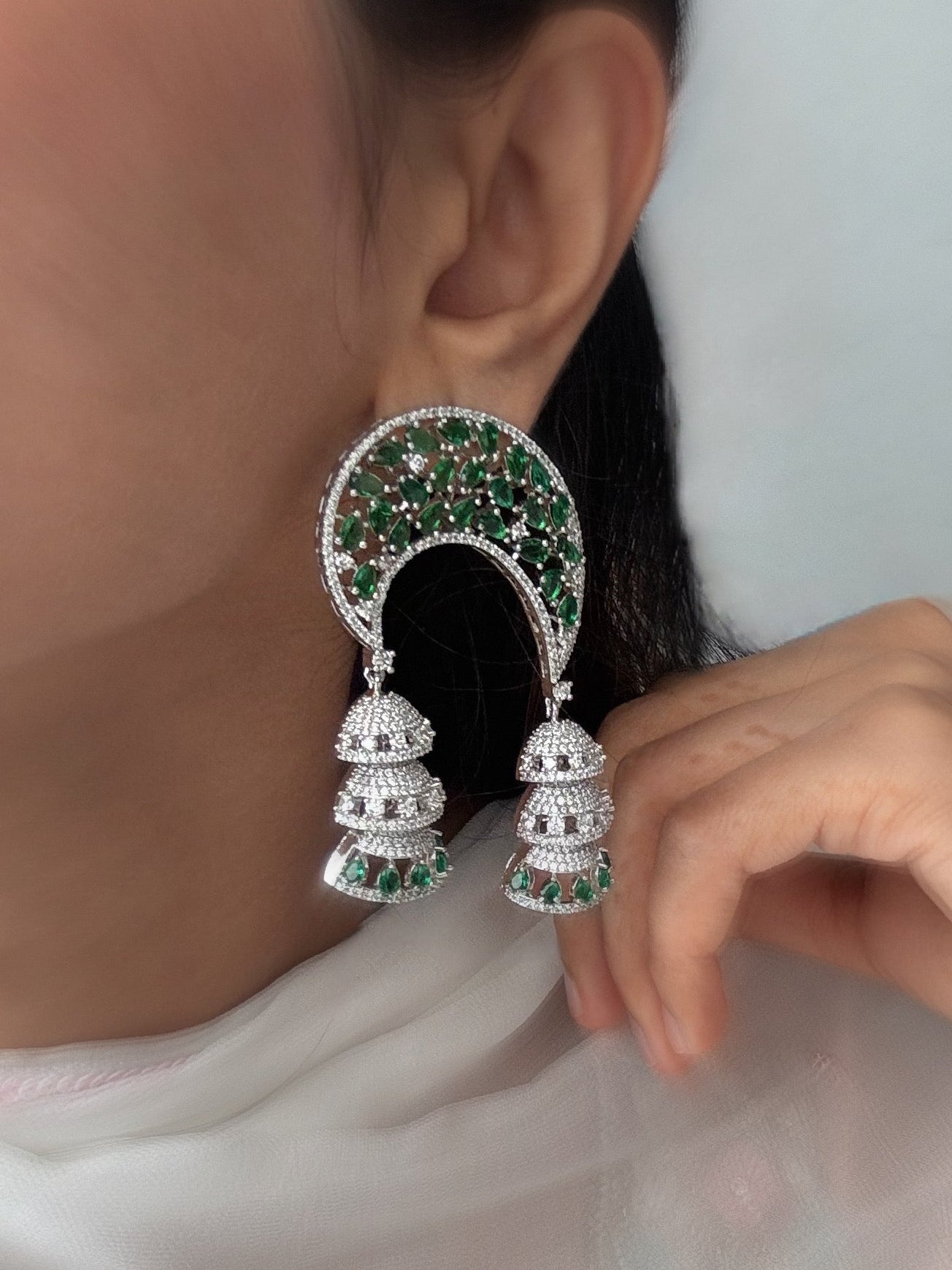 Chaand Emerald and Diamond Earrings