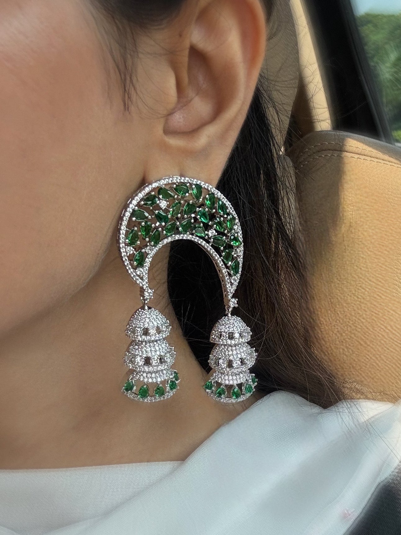 Chaand Emerald and Diamond Earrings