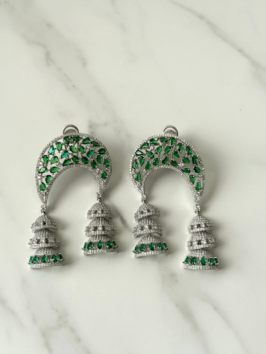 Chaand Emerald and Diamond Earrings