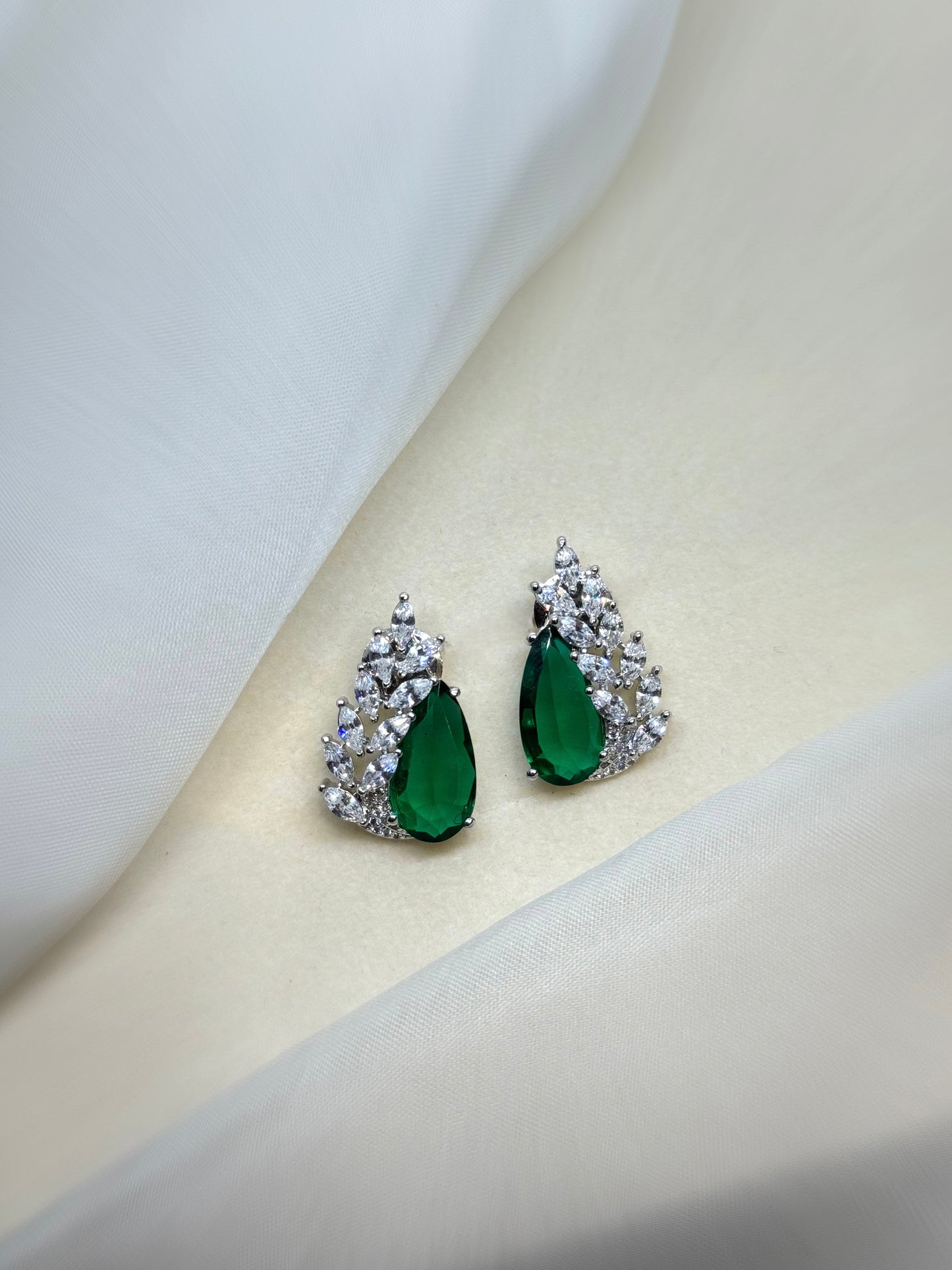 Eira Emerald Diamond Studs