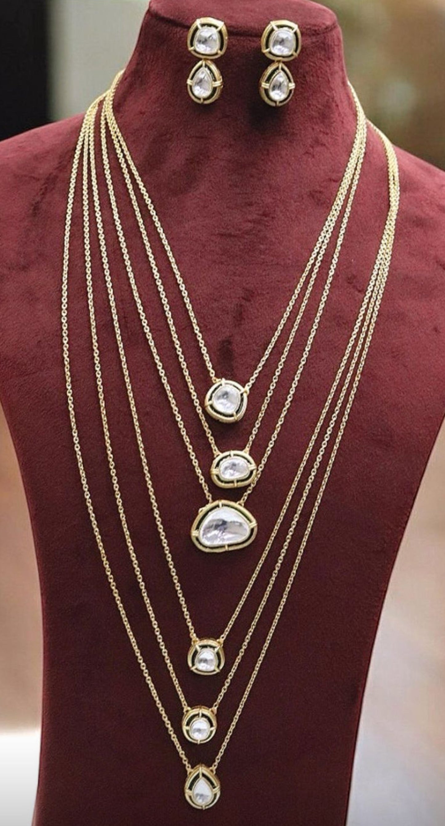 Barkha 6 Layer Polki Pendant Set