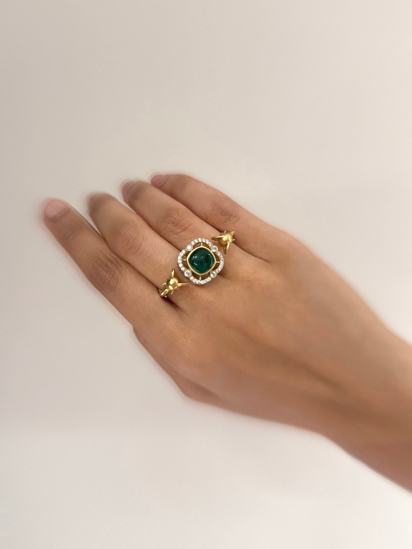 Kaari Emerald Adjustable Ring