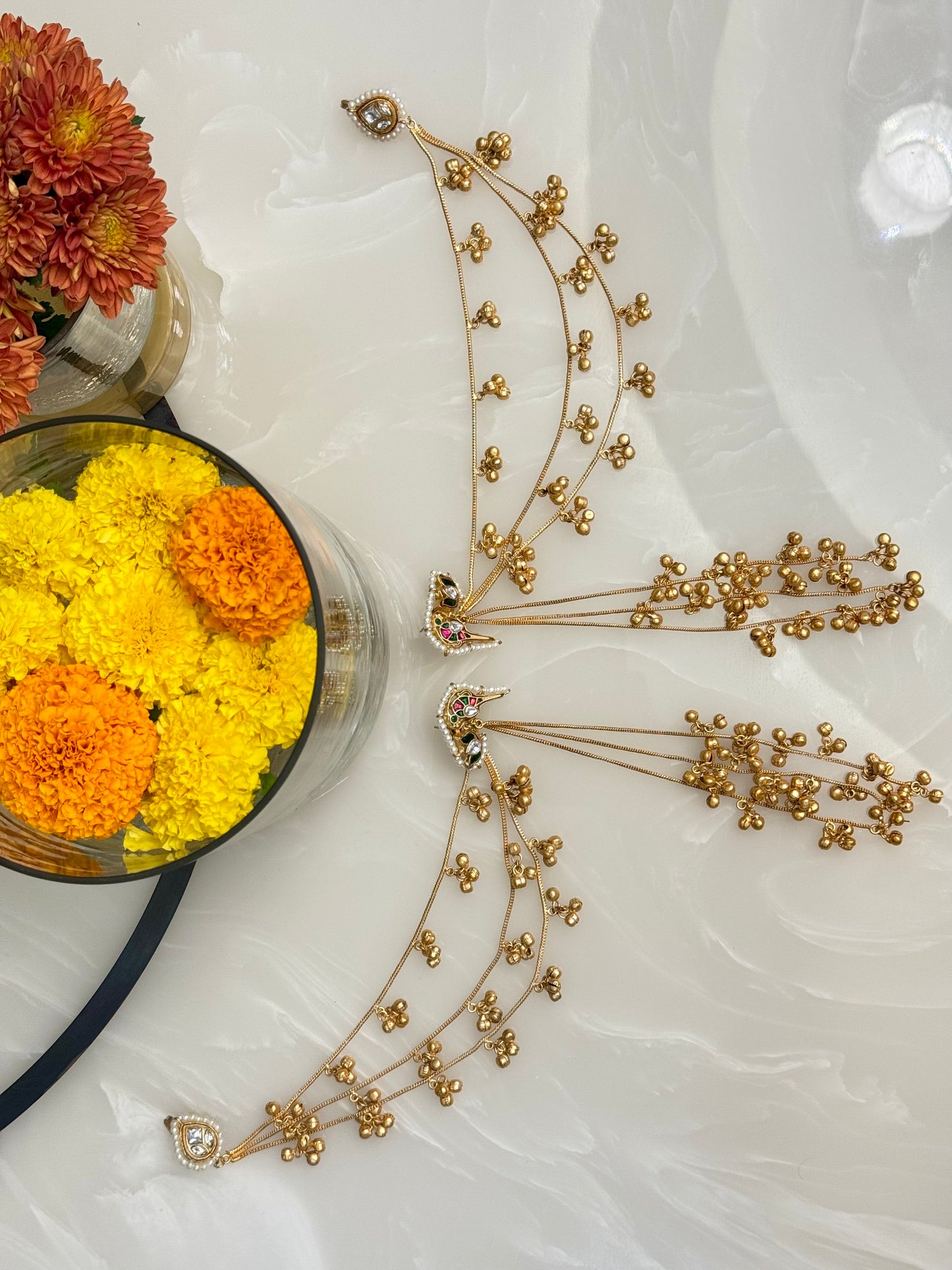 Kamal Earrings with Kaanchain