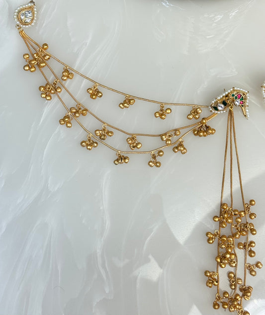 Kamal Earrings with Kaanchain