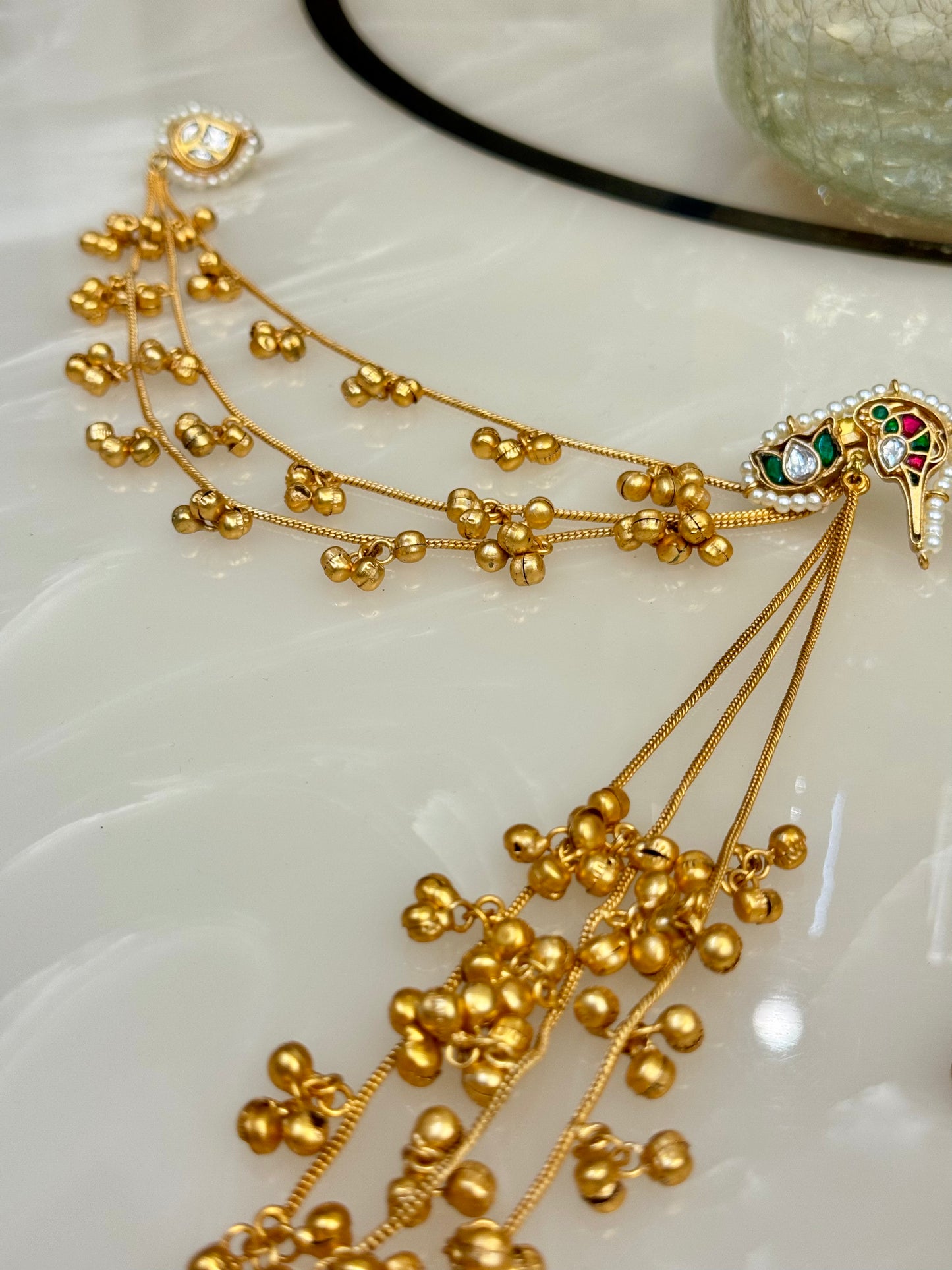 Kamal Earrings with Kaanchain