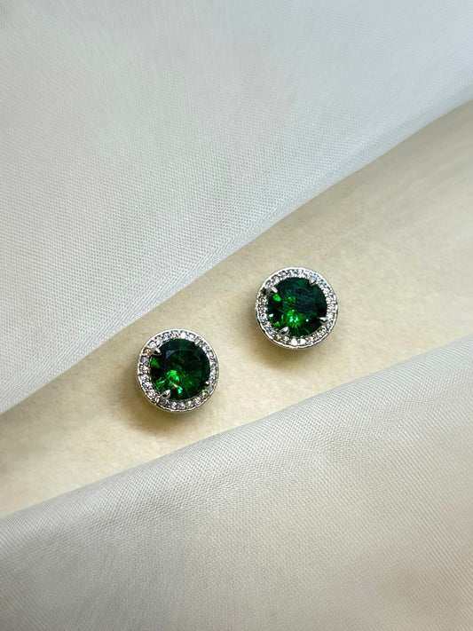 Kashvi Emerald Diamond Studs