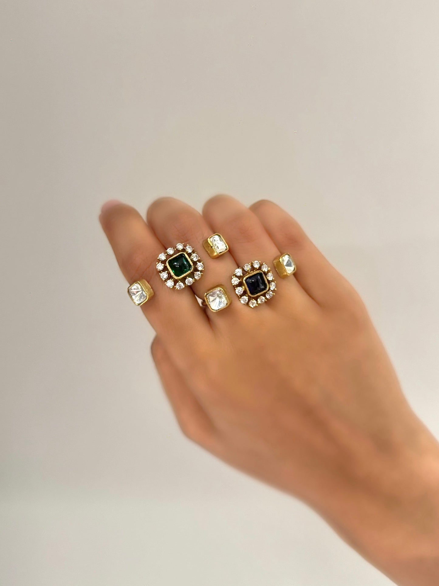 Kusum Emerald Adjustable Ring