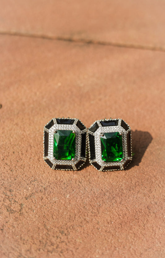 Liyana Emerald and Diamond Studs
