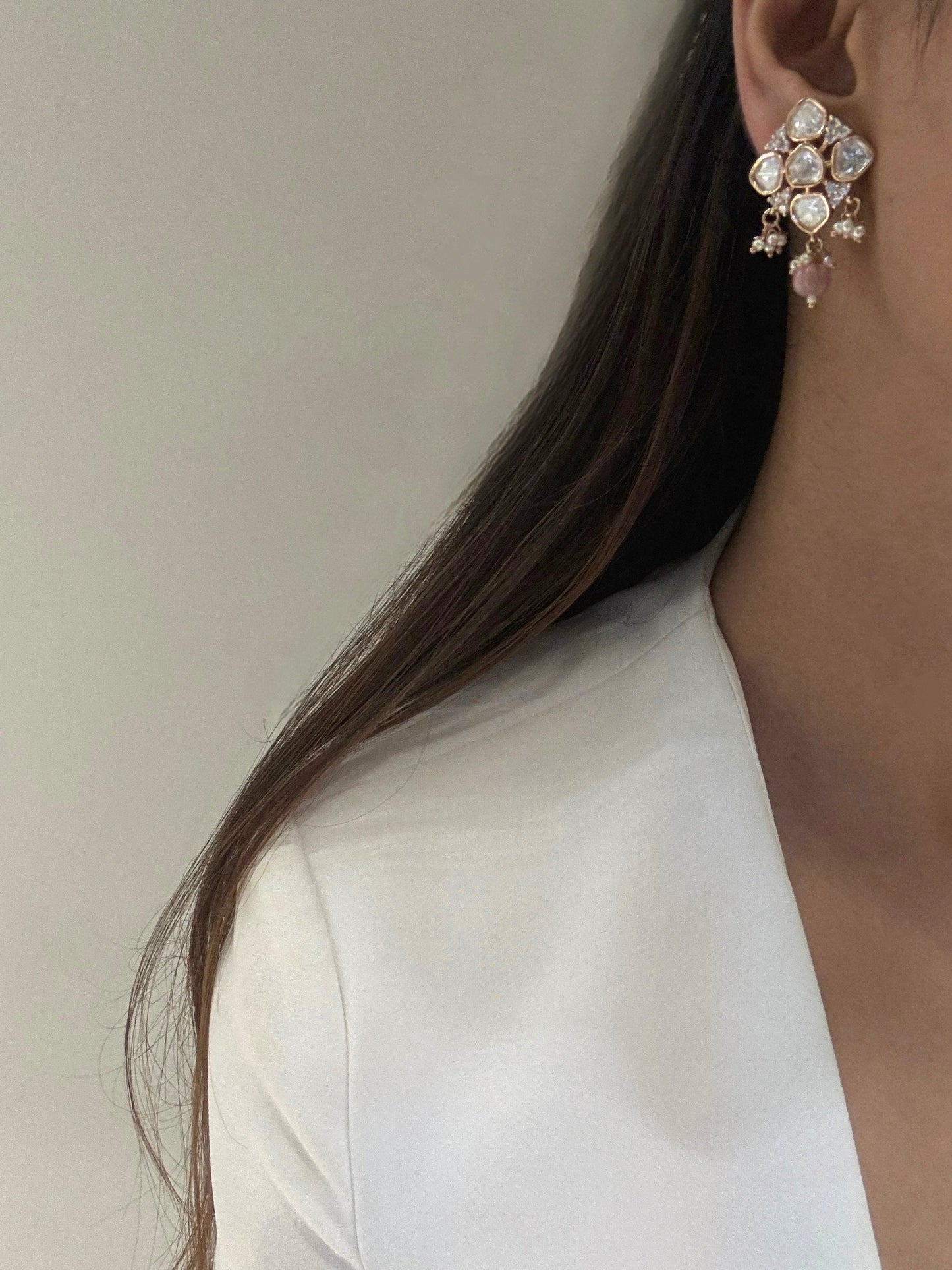 Mahika Ruby Rose Kundan Earrings