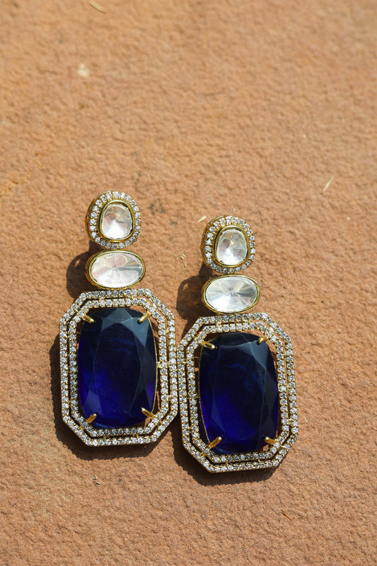 Niyati Sapphire Kundan Earrings