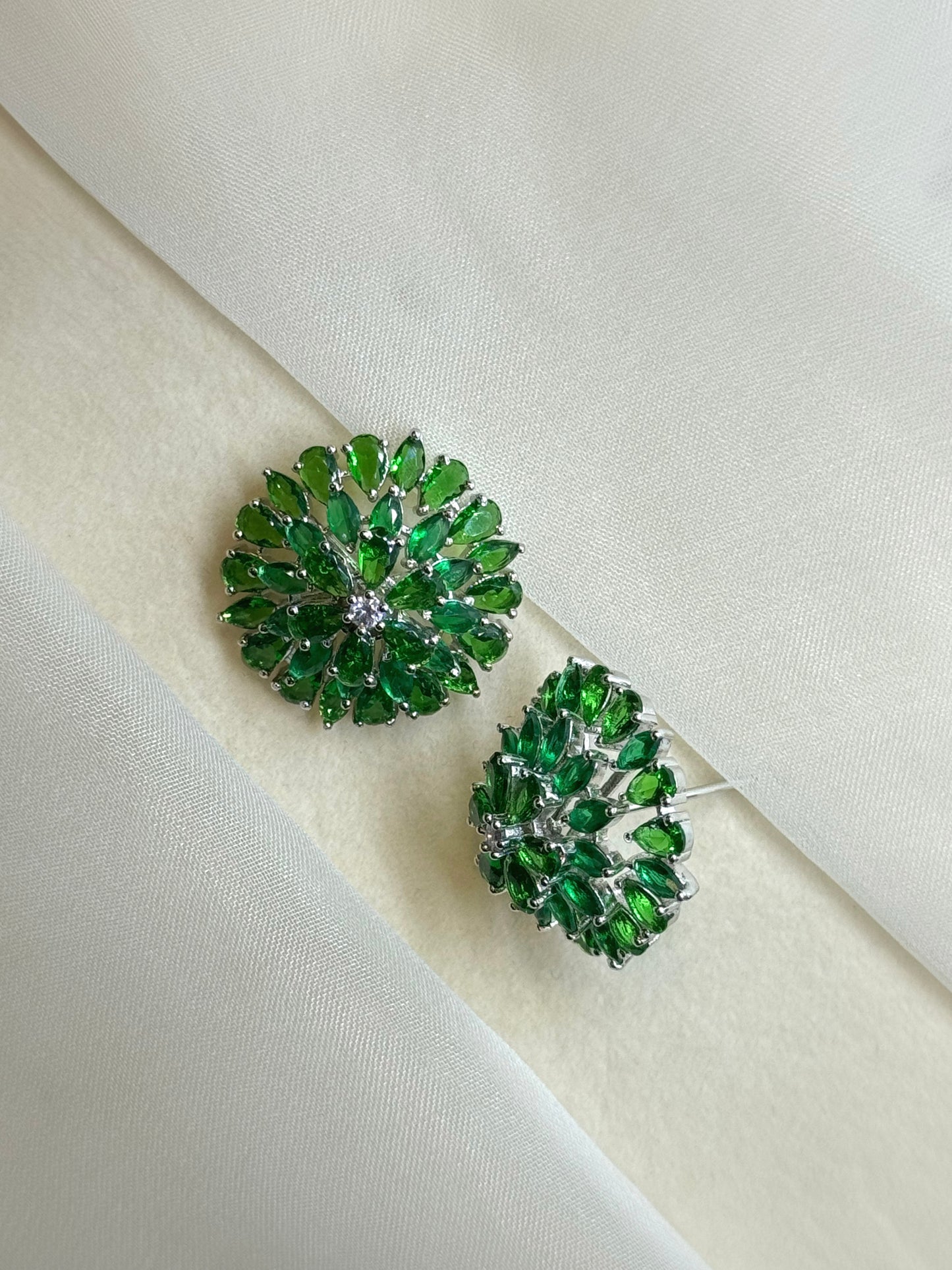 Phool Emerald Studs