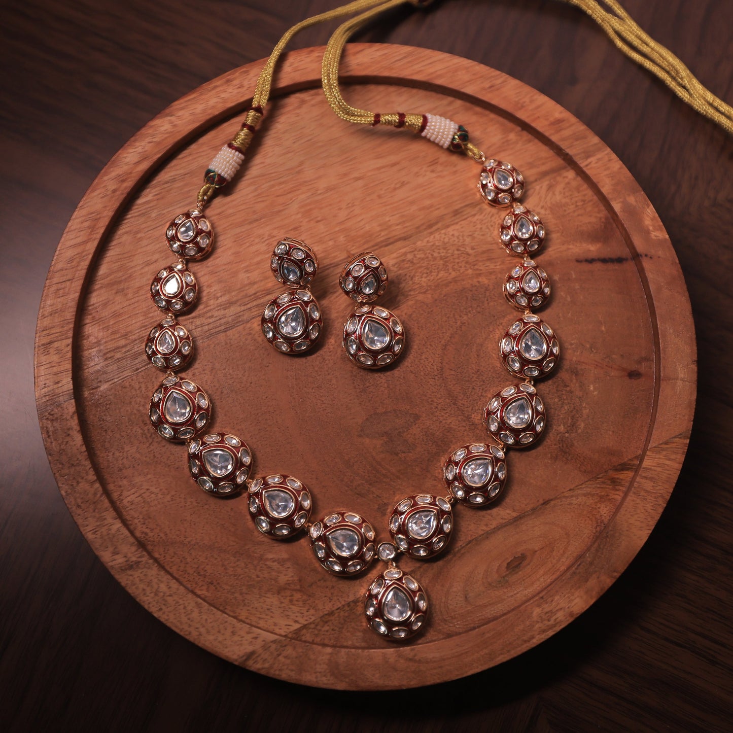 Raina Polki Ruby Necklace Set