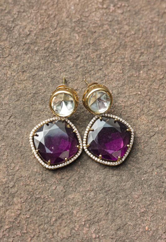 Reetika Amethyst Kundan Earrings
