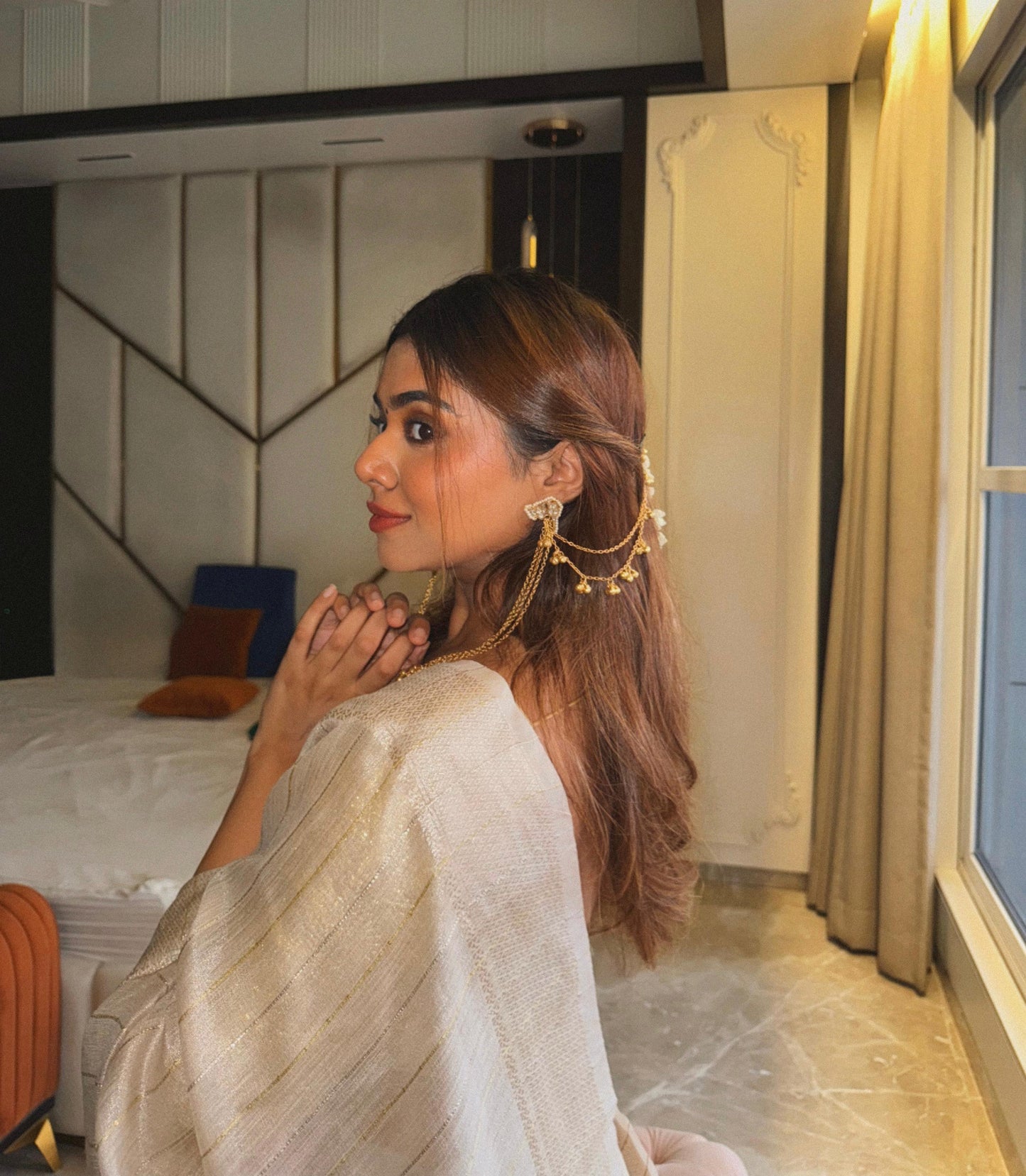 Shreya Earrings with Kaanchain