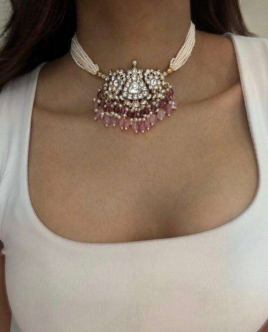Tahira Ruby Rose Choker Set
