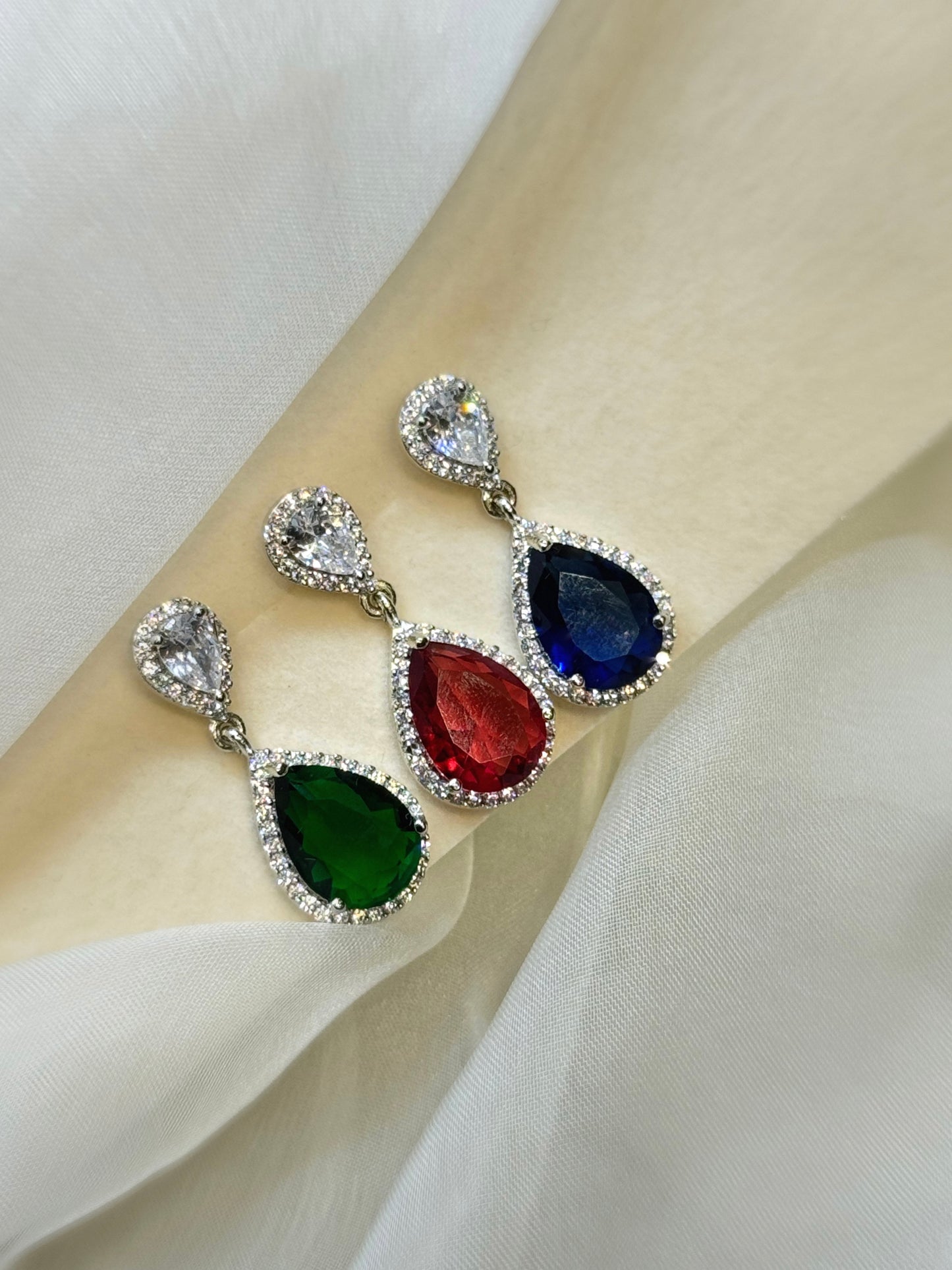 Zyra Sapphire Diamond Earrings