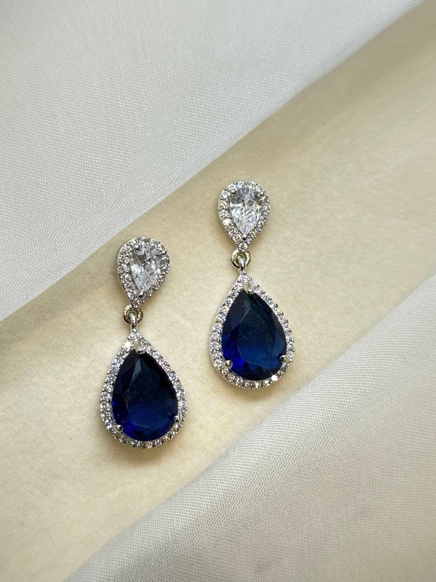 Zyra Sapphire Diamond Earrings